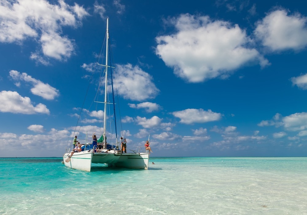 Catamaran on a beautiful beach